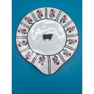 Anthropologie Millie Spoon Rest Green Cow Bull Kitchen Decor Farmhouse Bird Hen